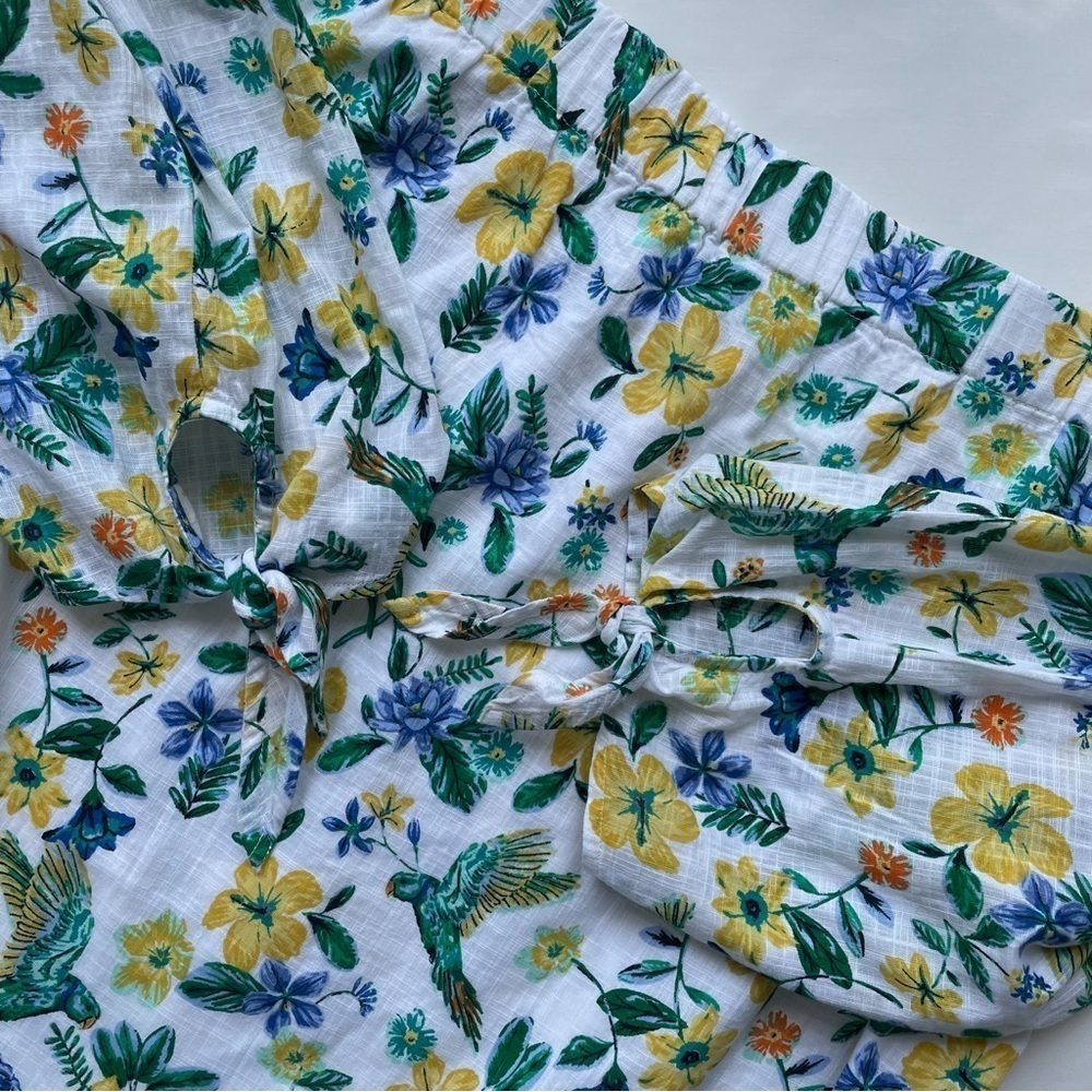 Old Navy Off the Shoulder Floral Summer Spring Cotton Sundress 3/4 Sleeve XL